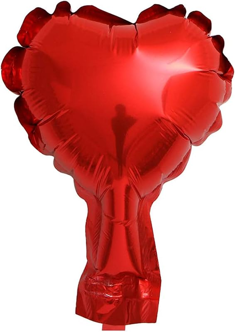 100Pcs Red Heart Foil Balloons, 5Inch Mini Red Heart Mylar Balloons for Wedding Birthday Valentine'S Day Proposal Party Decoration image number 3