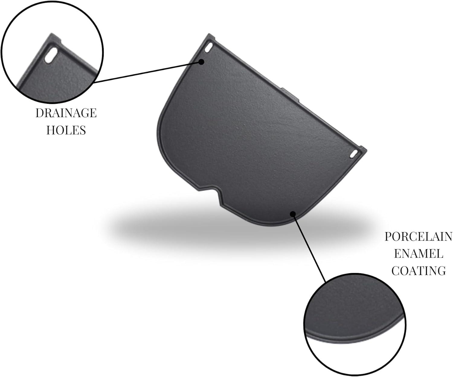 CAMPAQUIP Half Cast Iron Griddle Plate - Fits Weber Q N Series | Q2000N, Q2200N, Q2600N+, Q2800N+ | Heavy-Duty Cookware for Outdoor Use | BBQ Hot Plate