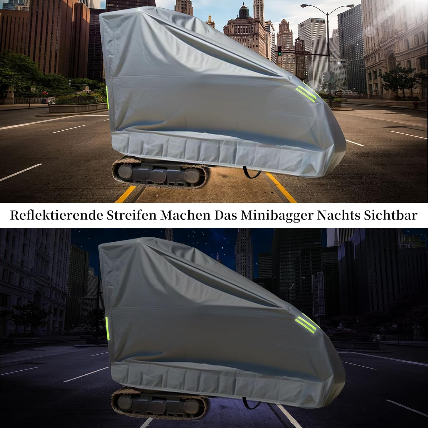 Mini Excavator Cover, Excavator Protective Cover, All-Round Protection, Abrasion-Resistant, Durable, Scratch-Resistant, Waterproof, Uv-Resistant, Tarpaulin for Excavators 800 Kg - 1800 Kg, Grey image number 6