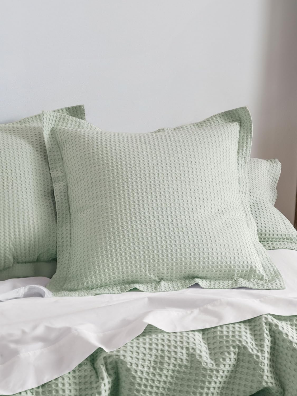 Linen House Deluxe European Pillowcase, Waffle Mist, 65 X 65 Cm Size image number 2