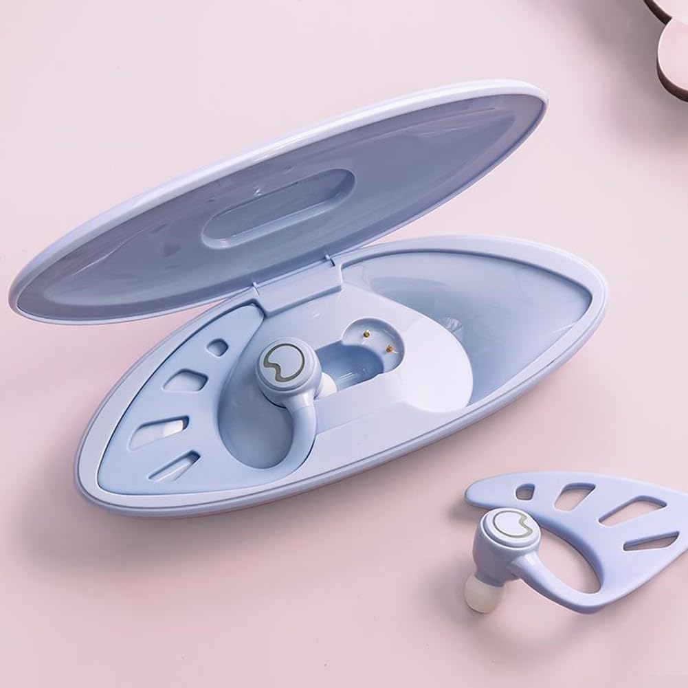 Durashmall Cute Pink Elf Ear Headphones True Wireless Earbuds with LED Light Party Headphones with Lights with Charging Case Multiple Color Options (Blue) image number 1