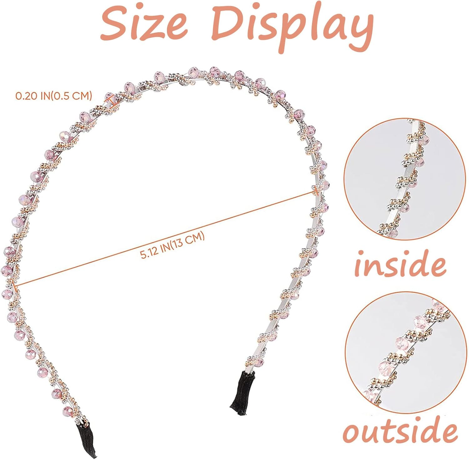 Pack of 5 Women'S Headbands, Colourful Crystal Rhinestone Headband, Glitter Headband, Rhinestone Hair Band, Crystal Hair Clips, Women'S Headband, Non-Slip Bangs Hairstyle Hairpin Headband for Women Girls image number 1