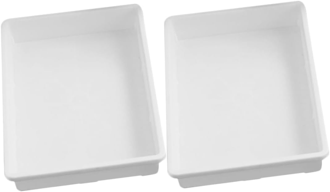 BUTIFULSIC 2Pcs Plastic Flower Pot Tray Plant Saucer Square Water Container for Indoor Outdoor Gardening Use Pots image number 2