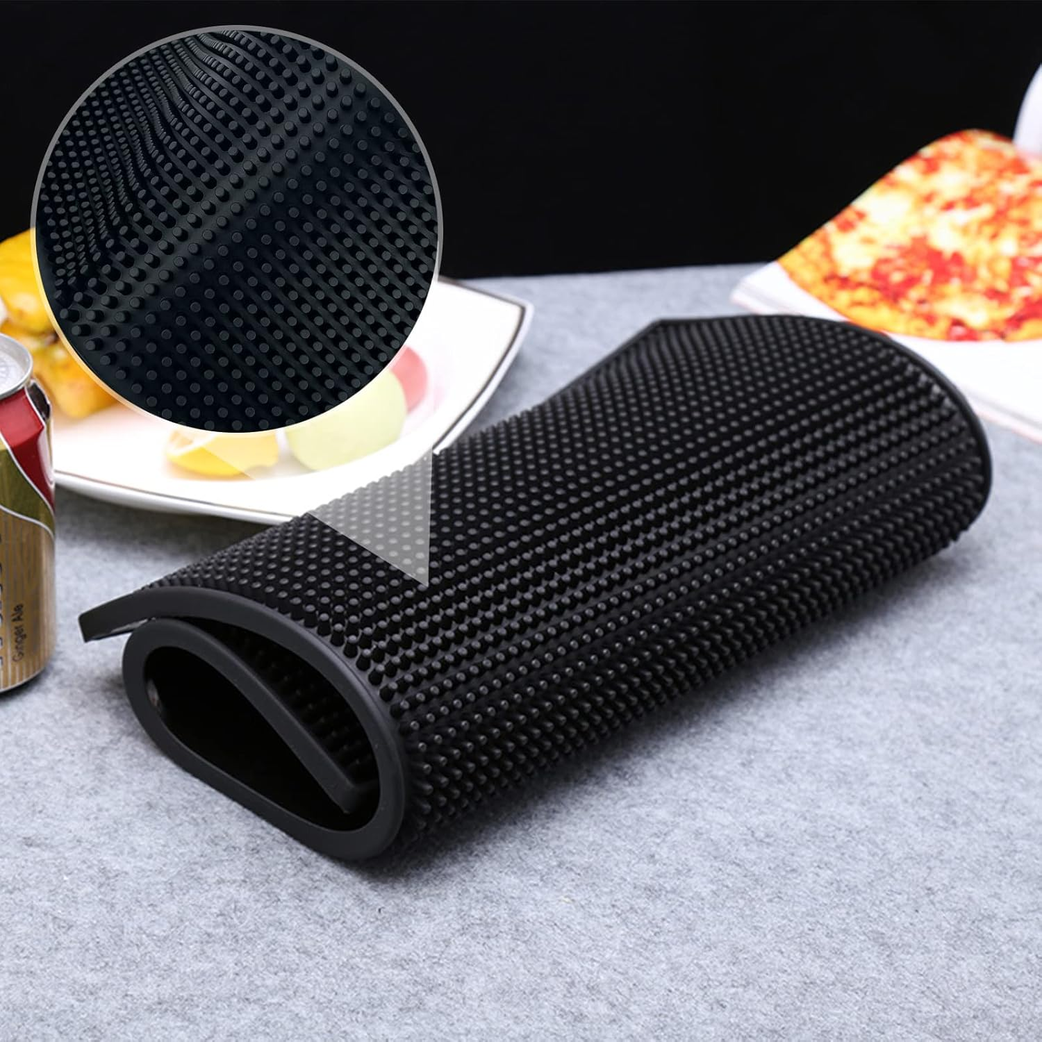 Bar Mat, Black Coffee Drying Mat PVC Bar Service Mat Non Slip Countertop Spill Mat for Tea, Coffee, Barware Tool Organizer image number 5