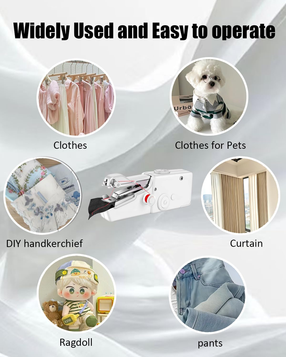 Automatic Electric Hand Sewing Machine | Handheld Sewing Machine | Mini Sewing Machine for Beginners | Fabrics, Clothes, DIY, Home,Travel, Battery Operated and Easy to Use image number 2