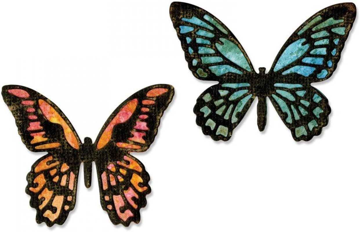 Sizzix Thinlits Die Set 661802, Mini Butterfly by Tim Hotlz, 4 Pack, Multi Color, One Size