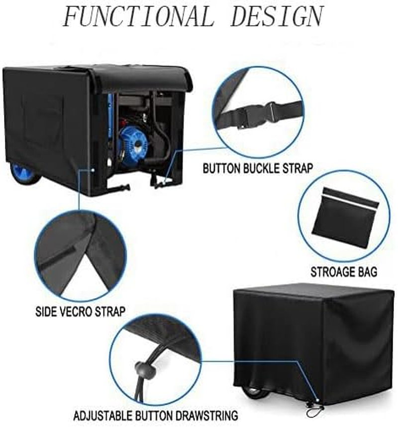 Generator Dust Cover Outdoor Generator Covers Heavy Duty Waterproof Generator Cover Generator Covers While Running for Universal Portable Generators image number 2
