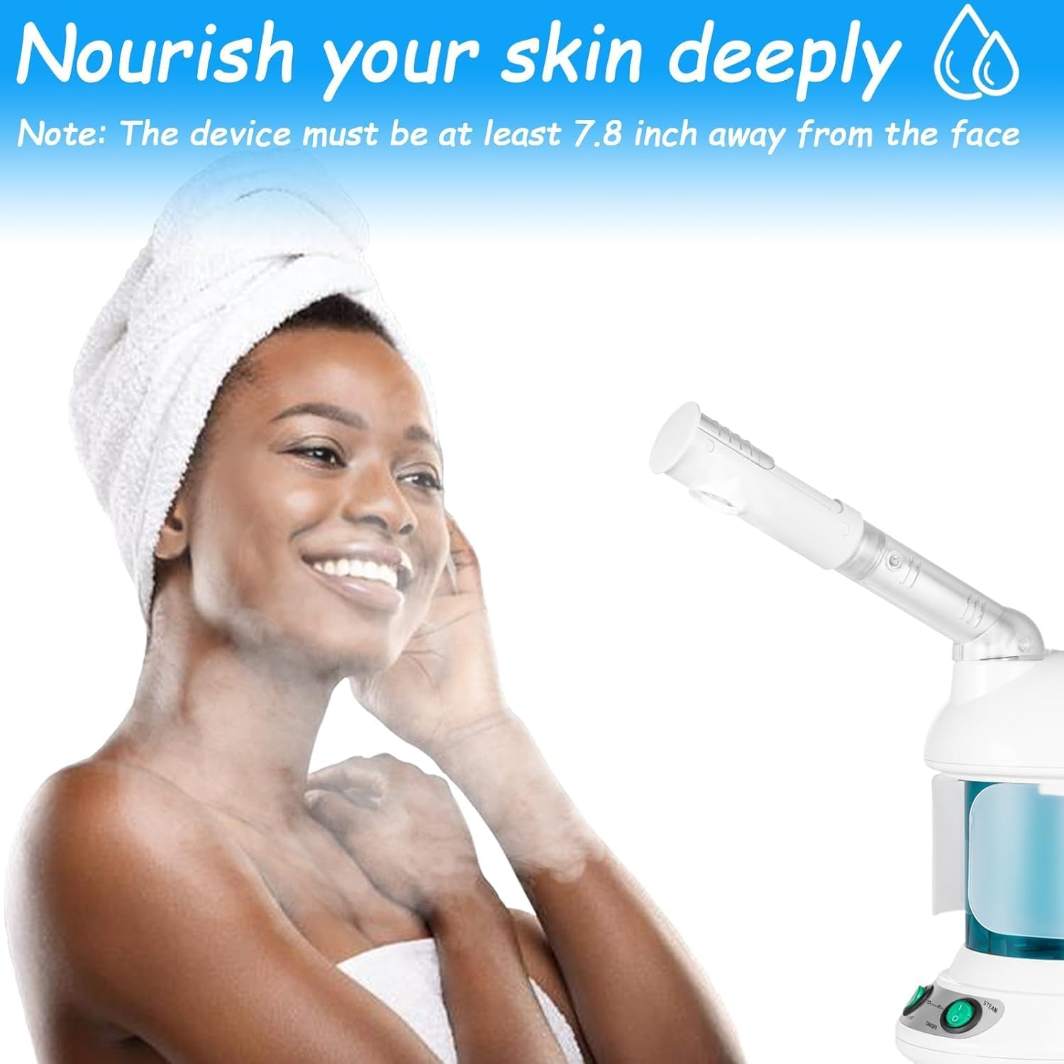 Havvo Portable Facial Steamer, Nano Ionic Face Steamer with 360&deg; Rotatable Sprayer, Mini Facial Steamer for Salon and Spa