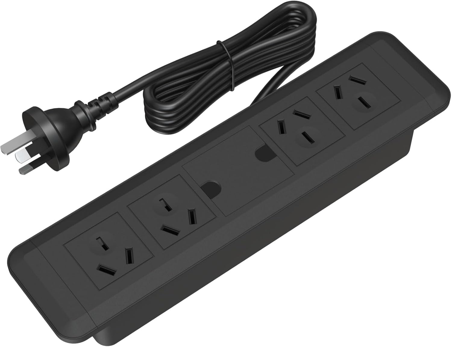 Embedded Desk Power Strip, Flush Mount Extension Cord Flush Outlet Extension Cord with Cable Access Hole, 2500W AU Plug Furniture Power Strip for Conference Table, Office Workstation, 1.8M image number 5