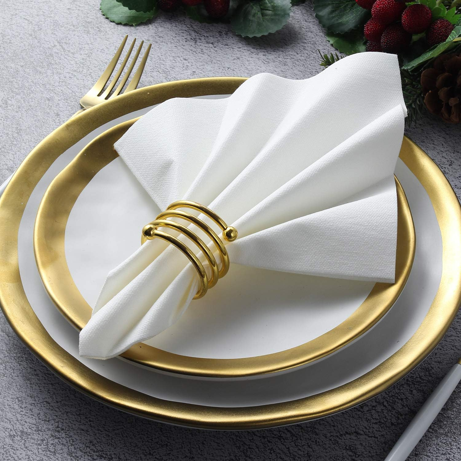 LEKOCH 50-Pack Premium Airlaid Napkins & Guest Towels - 40X40 Cm Large Linen-Feel Disposable Paper | Ultra Soft, Absorbent & Cloth-Like | for Dinner