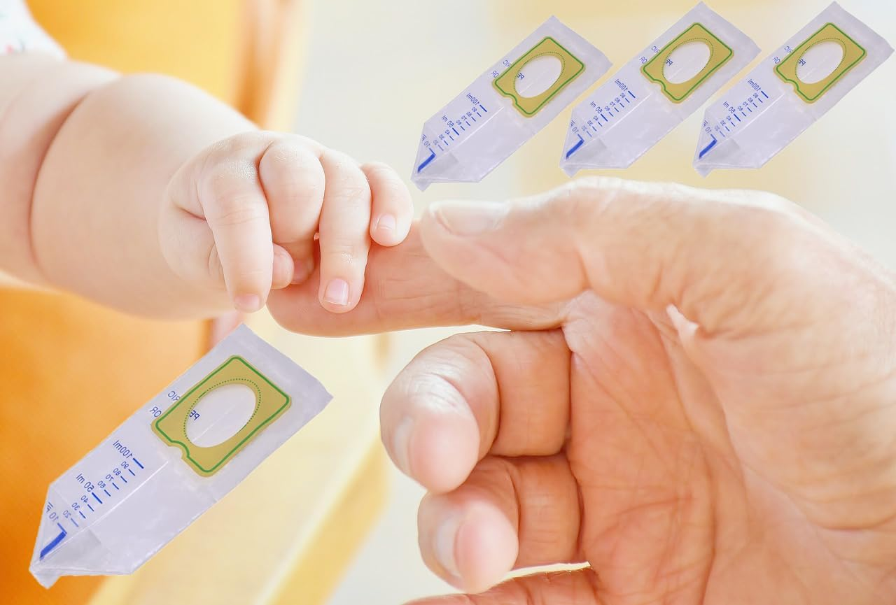 20 PCS Pediatric Urine Bag Collector, 100Ml Baby Catcher Pouch Individual Pee Bags, Disposable Travel Multipurpose Collection, Clear Catcher Convenient Holder for Kids Infant Urine Collection