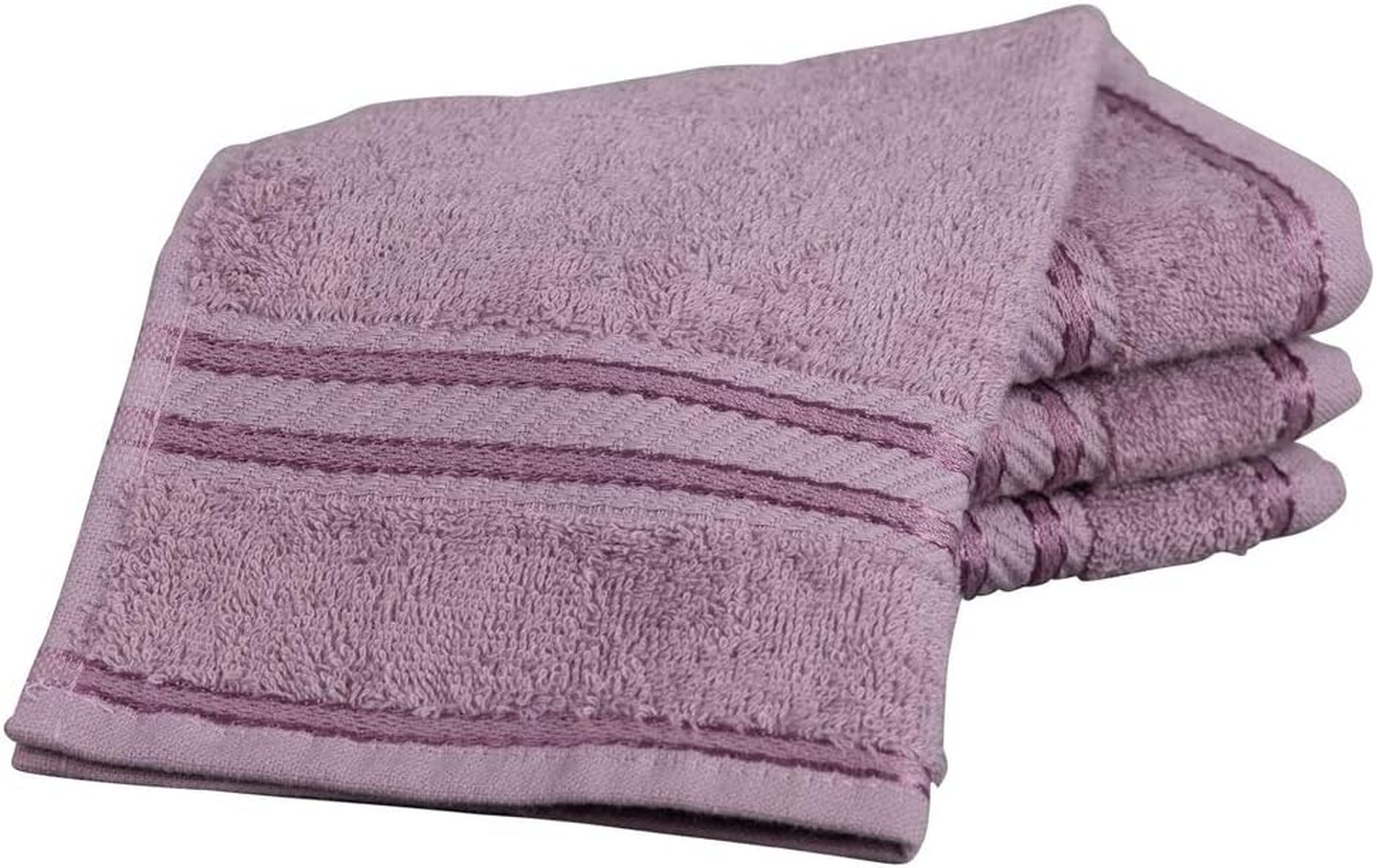 Bentley Priory Linens Supreme Face Flannels for Bathroom 500GSM Super Soft Cotton Pack of 4 Absorbent and Quick Dry Face Cloth Flannel Towels Set 30 X 30Cm Egyptian Collection (PURPLE MAUVE) - Bright Pink image number 3