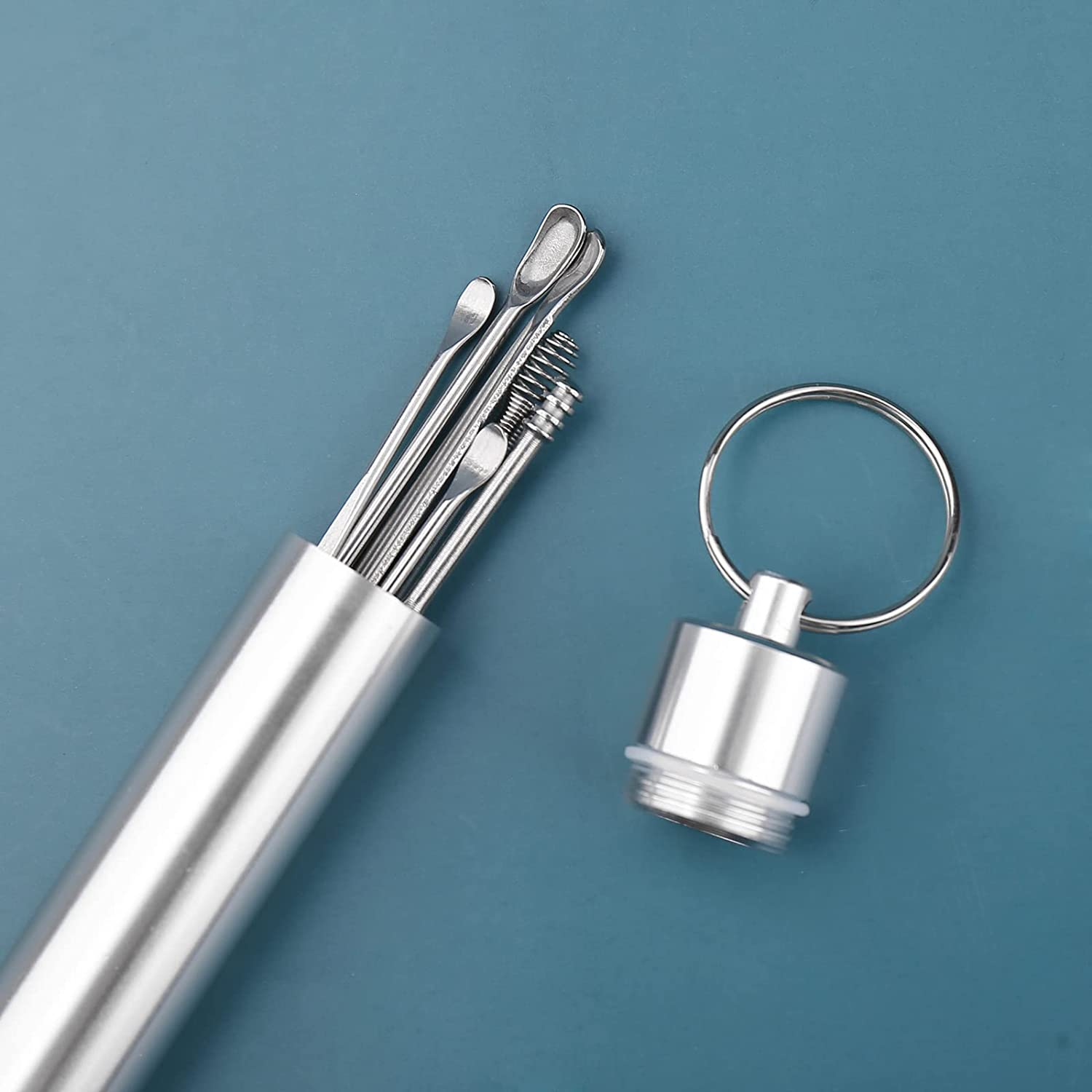 Ear Picking Tool 6Pcs Set Stainless Steel Ear Pickers Remover Curette Ear Pick Cleaner Spoon Cleaning Tools Spiral Earpick image number 2