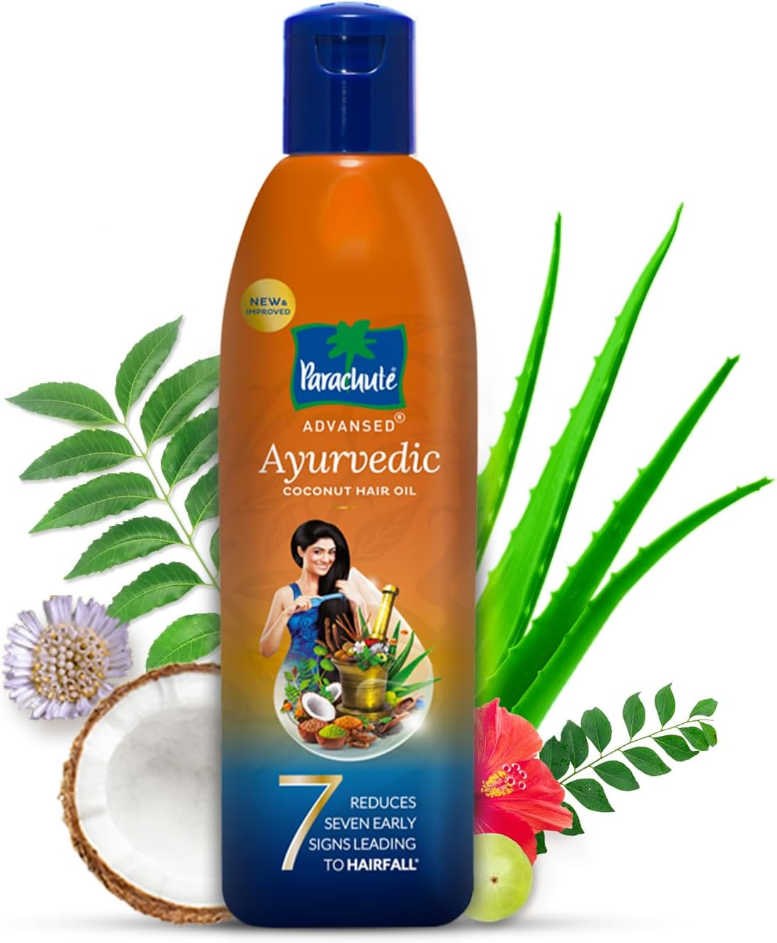 Parachute Advansed Ayurvedic Coconut Hair Oil, Controls Hairfall and 7 Major Hair Problems,190 Ml image number 6