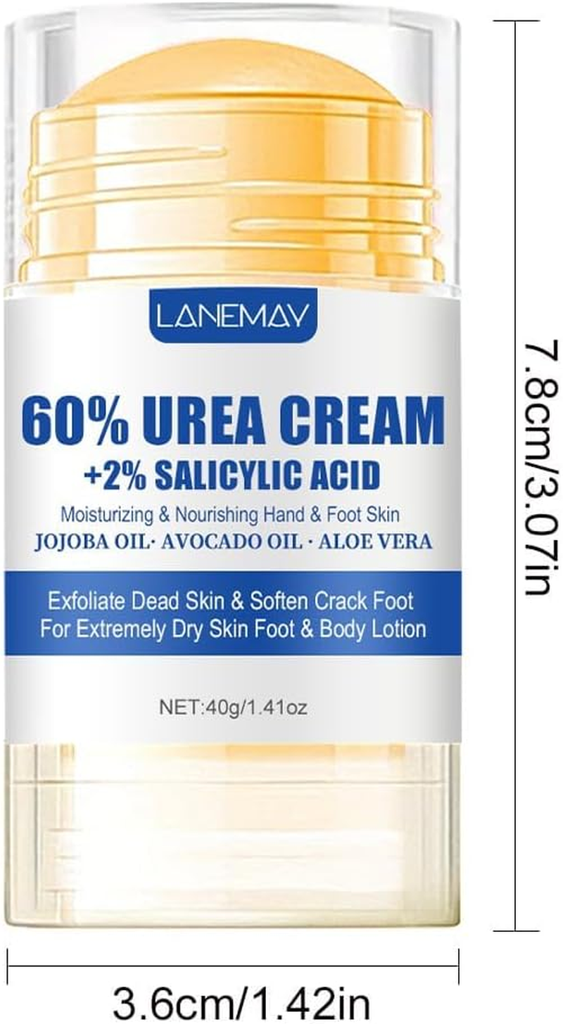 Urea Cream 60% plus 2% Salicylic Acid,Heel Stick for Cracked Feet,Moisturizer for Feet & Hands.Feet Lotion for Dry and Cracked Skin (1PCS) - 2Pcs image number 6