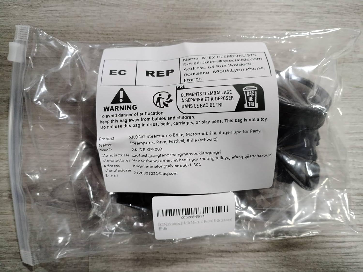 Steampunk Goggles Glasses，Motorcycle Goggles Lenses Ocular Loupe for Party Steampunk Rave Glasses Festival Goggles (Black) image number 2