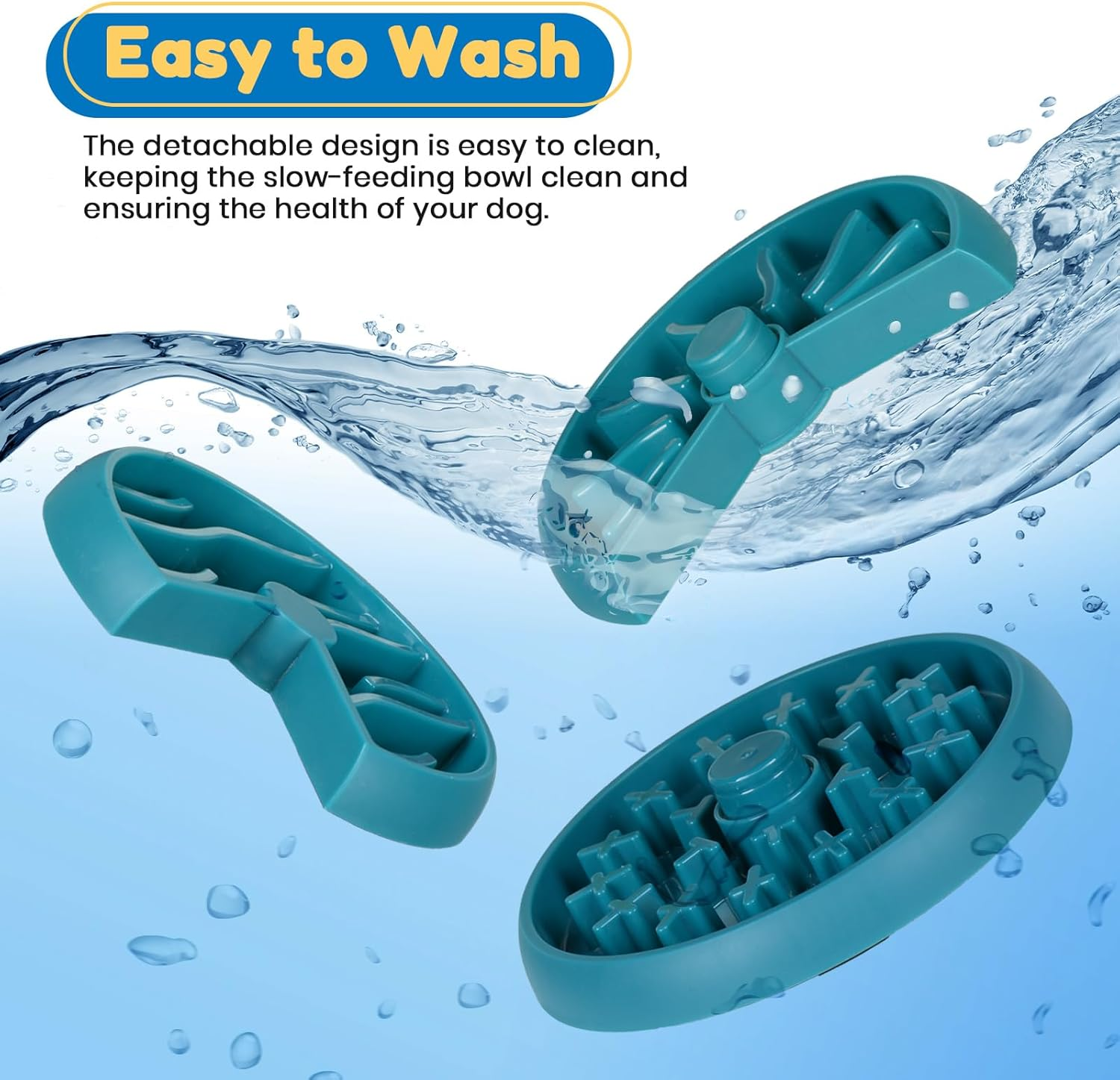 Barpor Feeding Bowl for Dogs - Slow Eater Dog Bowl Fun Slow Eating Bowl Interactive Non-Slip Dog Bowl Anti-Choking Healthy Eating image number 5