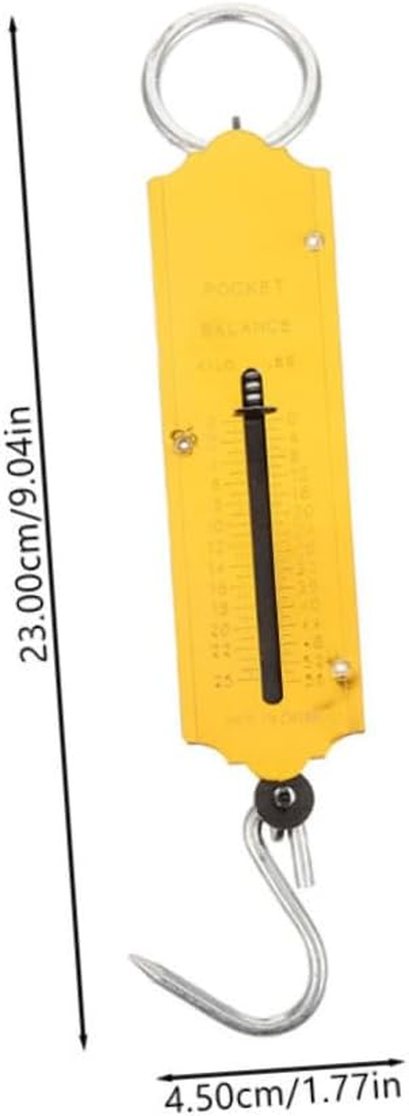 Mipcase 2Pcs Portable Mechanical Hanging Hook Scales 25Kg Vintage Vertical Spring Fish and Luggage Weighing Scale Large Handle for Outdoor Fishing and Travel image number 6