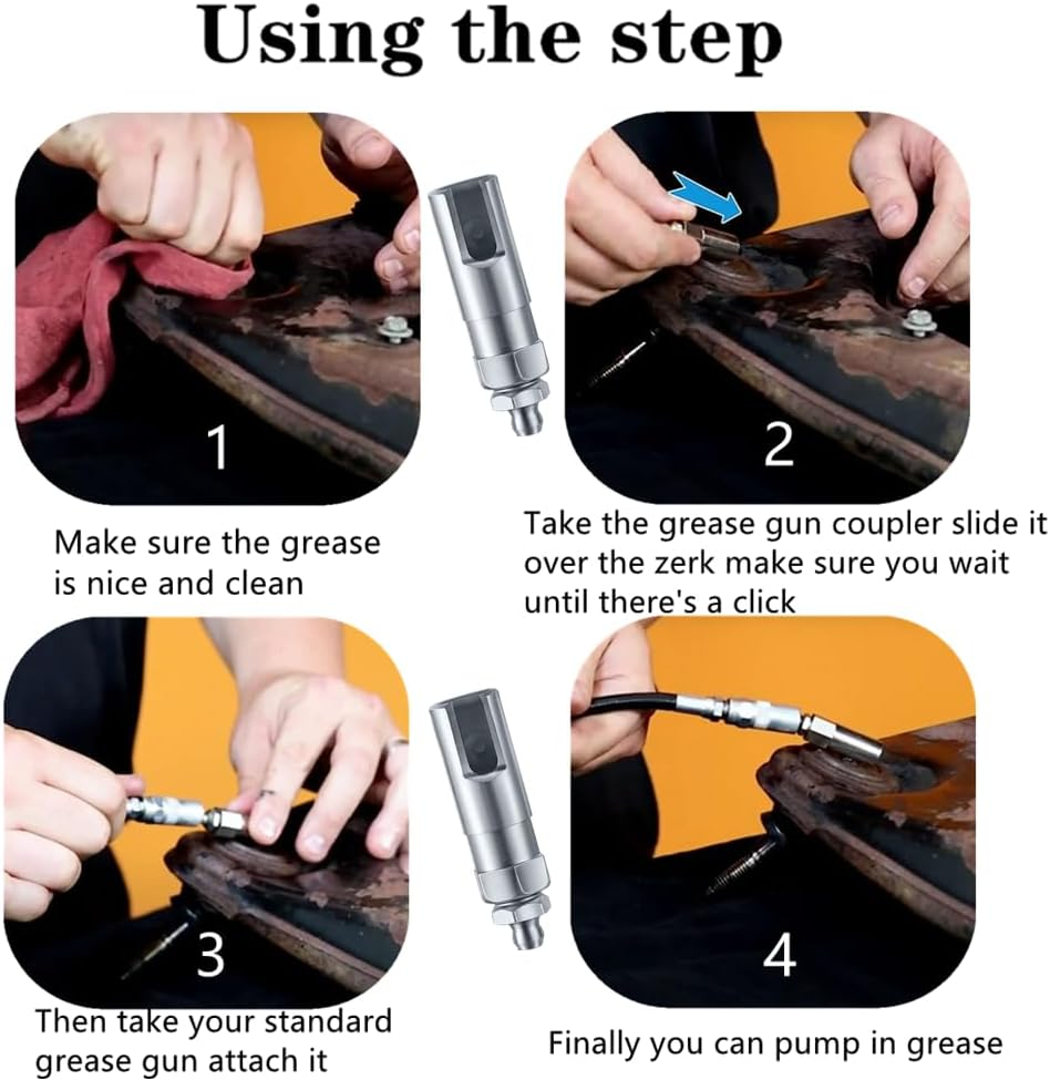 1 PCS Grease Gun Coupler Strong Grease Coupler Grease Gun Tip Push on Slotted Right Angle 90 Degree Grease Coupler with 1/8 Inch NPT Threads for Farm Truck Auto Industrial Use image number 1