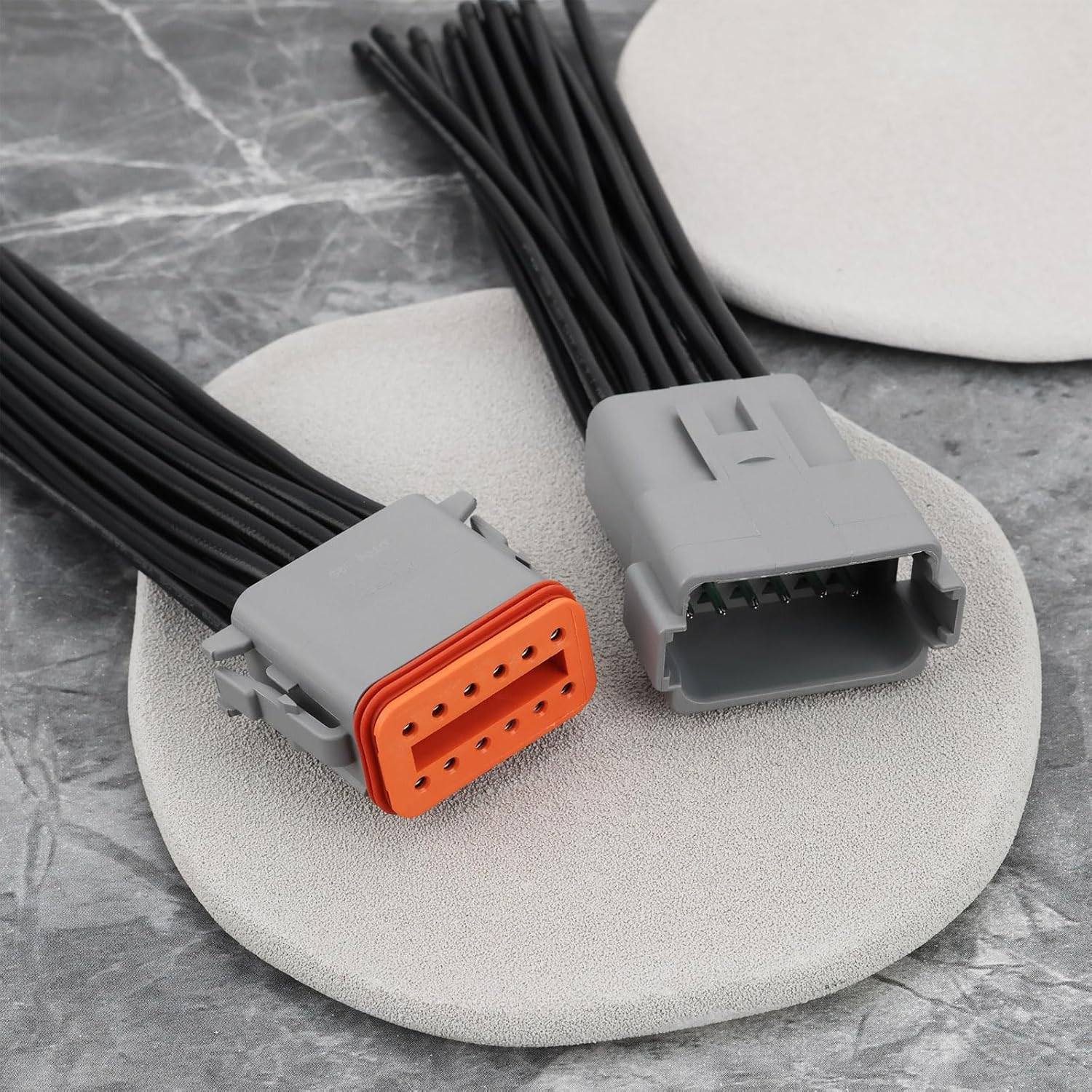 Emagtech 2Pcs 12 Pin Automotive Sealed Electric Plug DT04-12P DT06-12S for Automotive and Industrial Applications 15Cm 14AWG image number 4