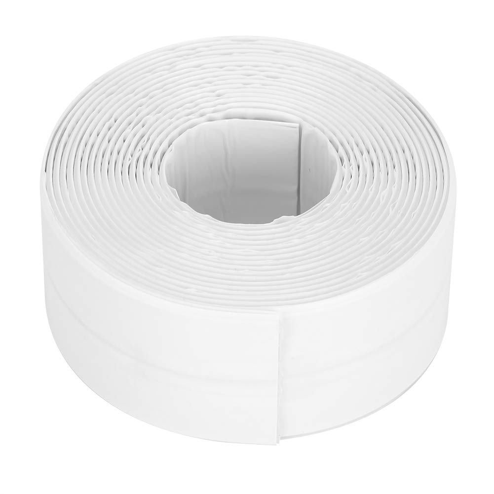 38Mm White Self Adhesive Wall Sealing Tape, Leakproof Seal Strip for Sink, Stove, Bathtub with 90 Degree Bend, 11Ft Long, 3 Ways to Install image number 3