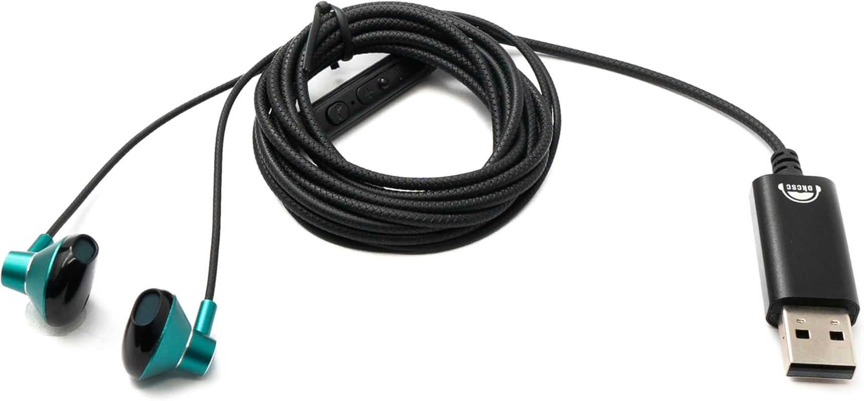 SYTEM-S Stereo In-Ear Noise Cancelling Headphones 2 M USB 2.0 Volume Control Microphone Bag Green image number 2