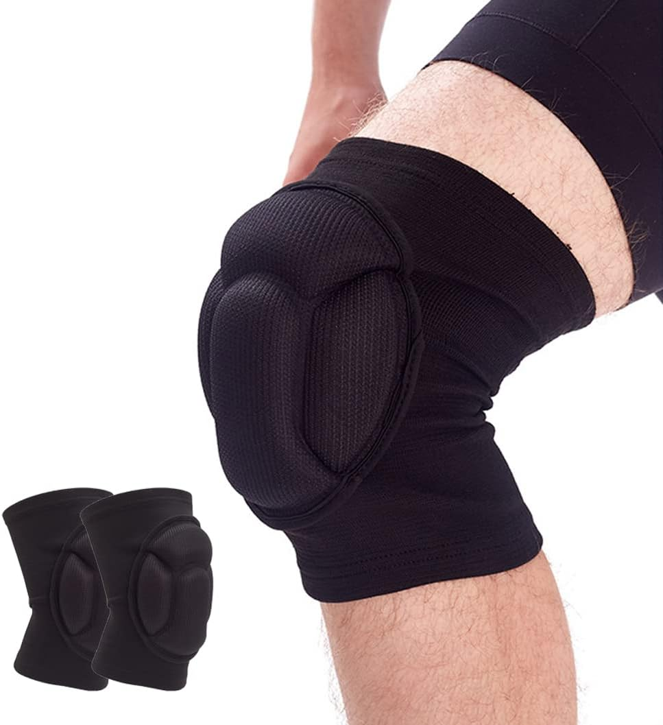 Knee Pads for Women & Men, Basketball Knee Pads Volleyball Knee Pads for Women Men Wrestling Knee Pads Wrestling Gear, Crash Pad Snowboarding Gear Knee Protector Soft Knee Pads for Work (Black) image number 3