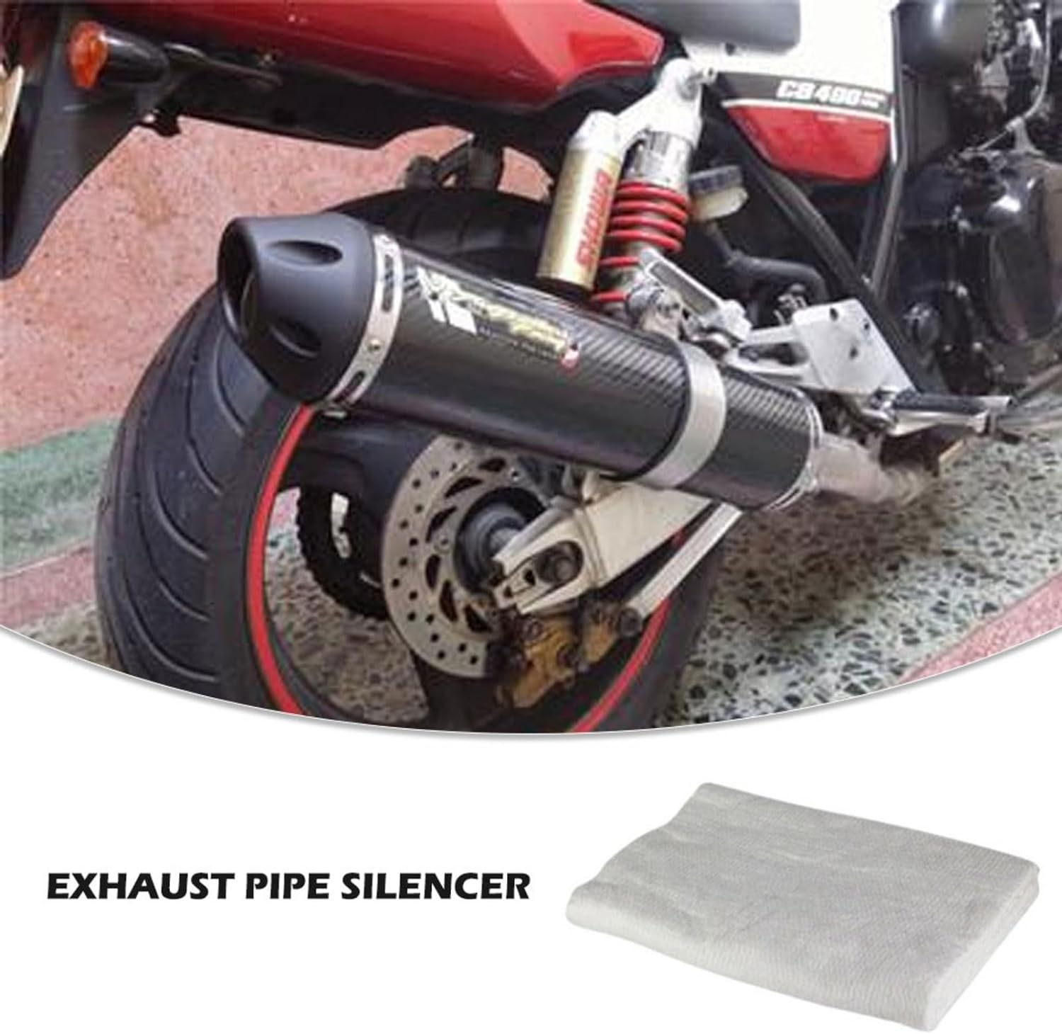 Generic Motorcycle Fiberglass Wrap, Fibreglass Silencer Packing Wrap, Muffler Mat Packing Cotton Pad, Motorcycle Fiberglass Exhaust Packing for ATV Motorcycle Dirt Bike, EL155Y0TIIHLKAL9 image number 4