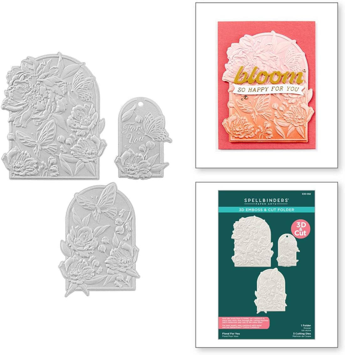 Spellbinders Floral for You 3D Emboss & Cut Folder from the Sealed 3D Botanicals Collection image number 1