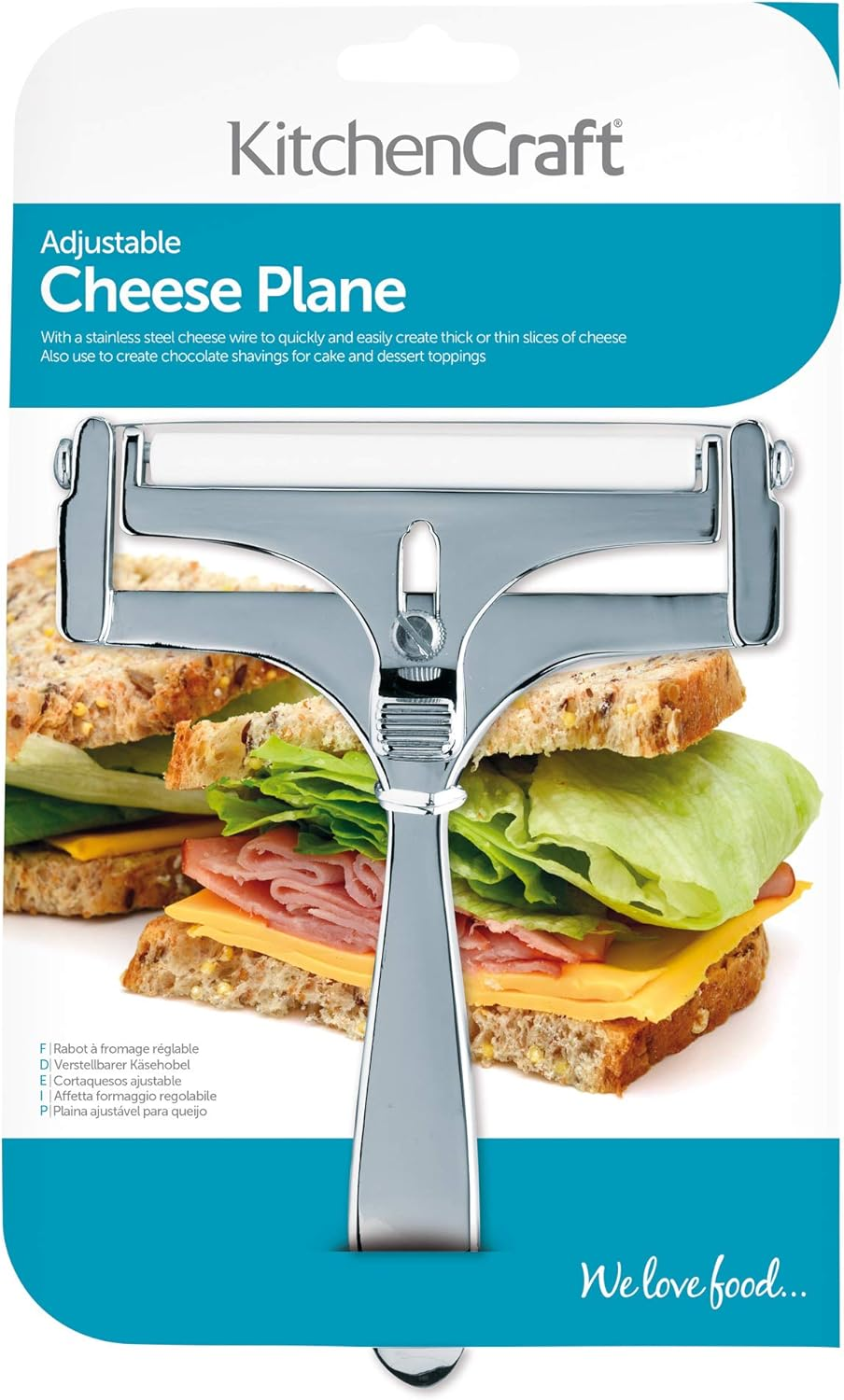 Kitchencraft KCPLANEDL Cheese Slicer with Adjustable Wire, Stainless Steel, 15 X 11 Cm image number 5