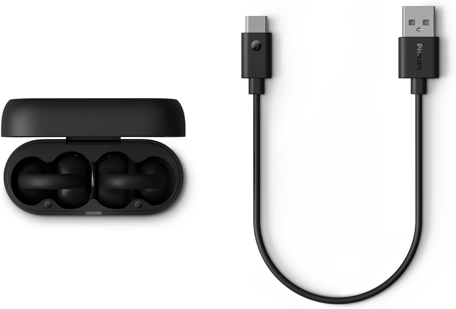 Philips Q2000 Clip on True Wireless Earbuds, Open Ear Bluetooth 5.4 Headphones, up to 28H Playtime, Clear Calls, Multipoint Connection, IPX4 Sweat-Resistant, Lightweight Comfort, Black image number 2