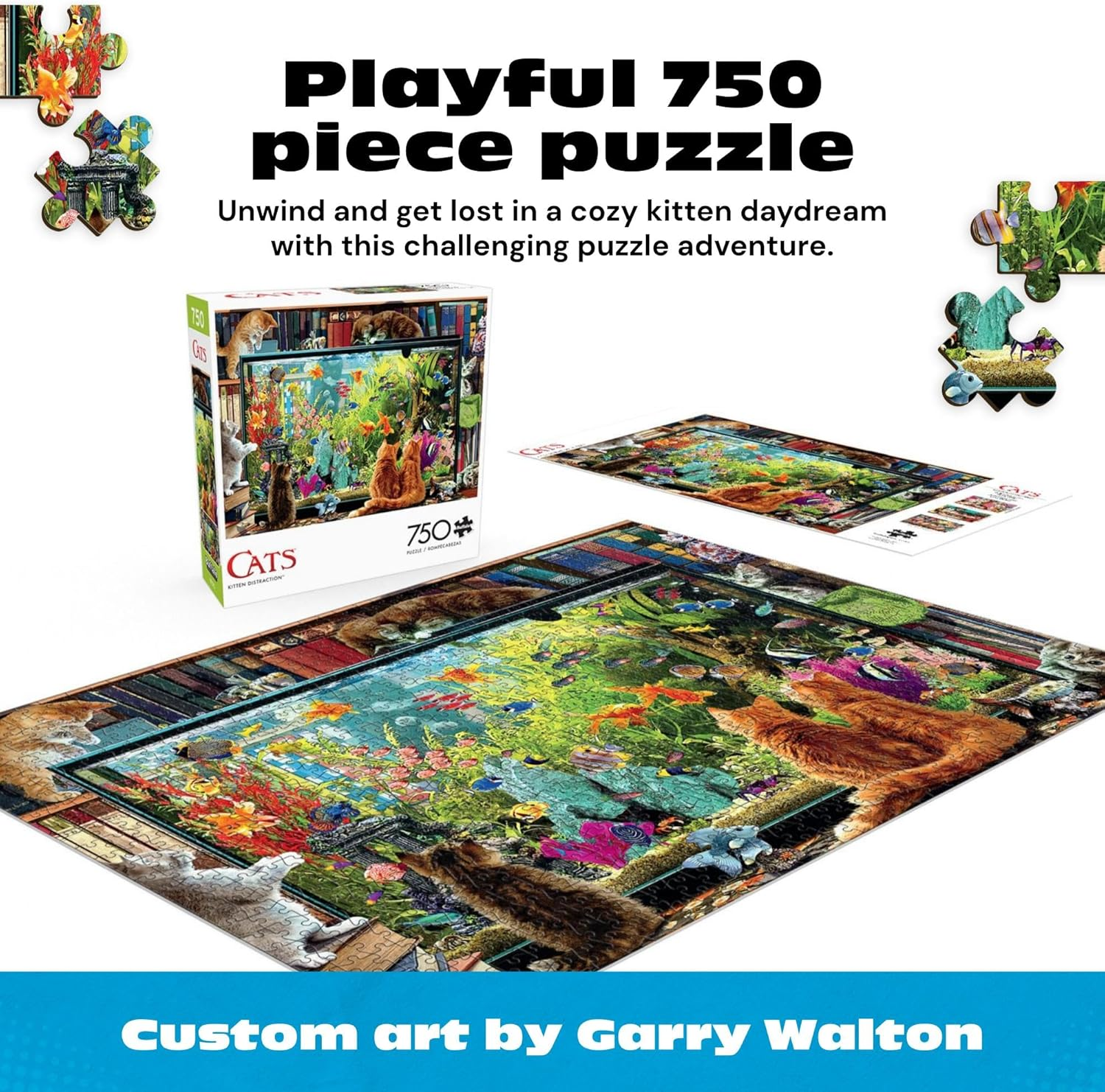 Buffalo Games - Kitten Distraction - 750 Piece Jigsaw Puzzle - Multicolor image number 4