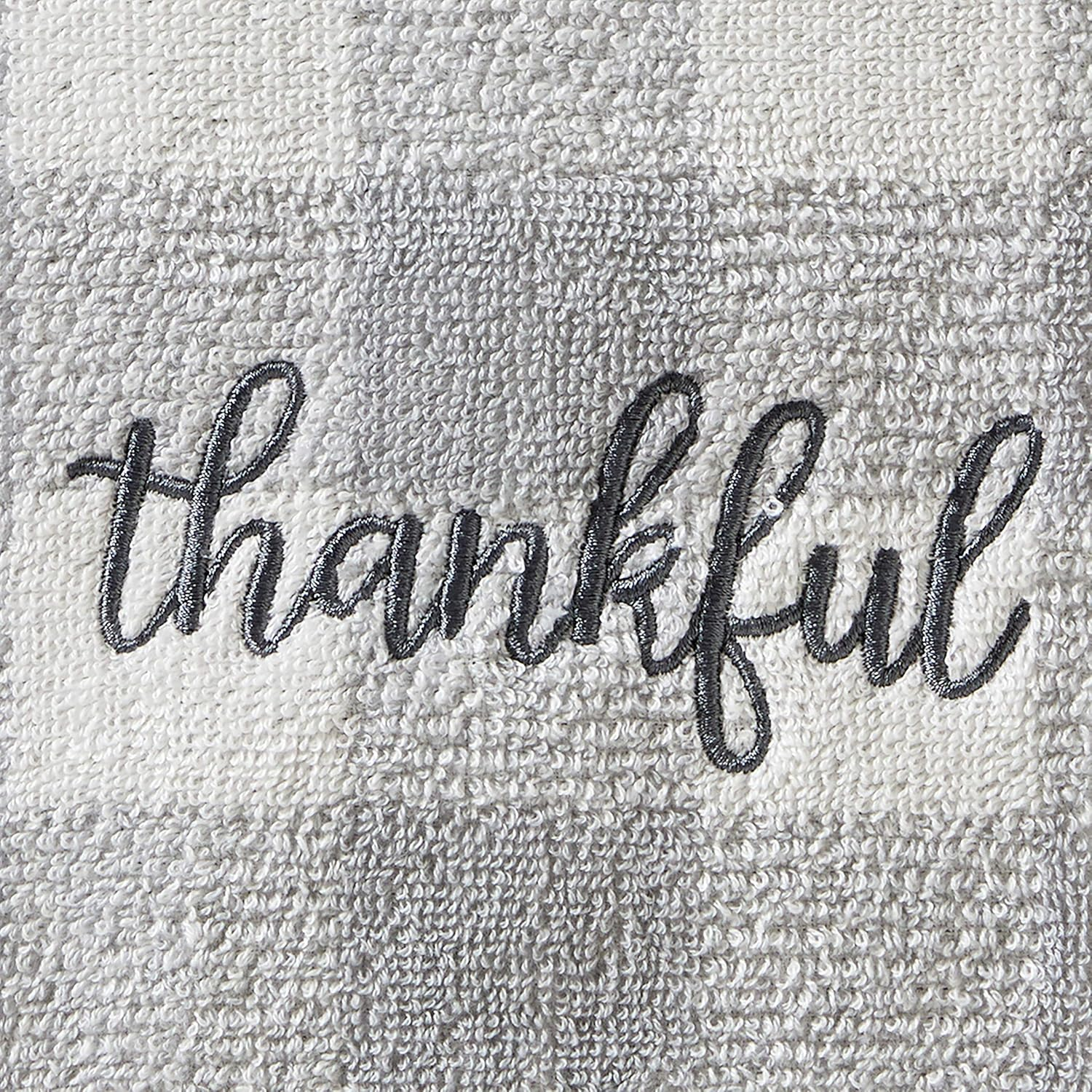SKL Home by Saturday Knight Ltd. Thankful Plaid Hand Towel Set, 16X25, Gray 2 Count image number 5