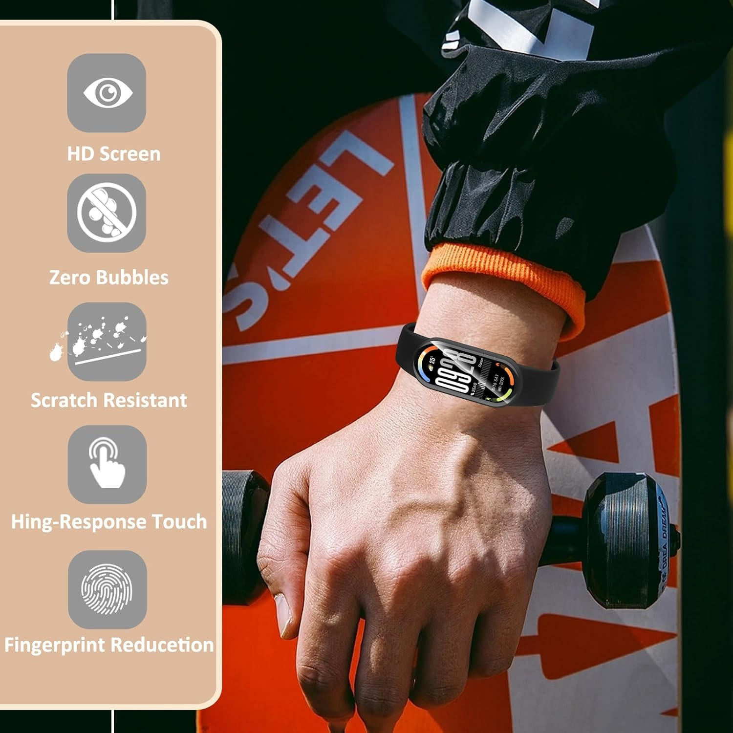 Hianjoo 6 PCS Screen Protectors Compatible with Xiaomi Smart Band 10, Premium Soft TPU Screen Film Protectors Compatible with Xiaomi Smart Band 10 image number 4