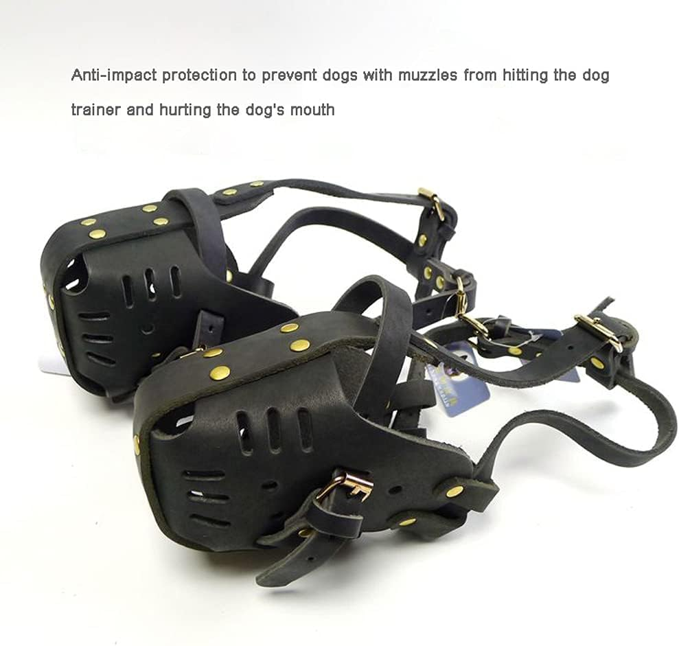 Pet Muzzles, Handmade Leather, Medium and Large Dogs, Horses, Doberman Eastern German Shepherd, Anti-Bite Dog Training Masks, Defense Muzzles, Service,M image number 1