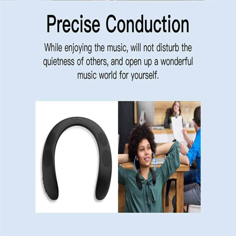 Bluedio HS Neck-Mounted Bluetooth Speaker Portable Wireless Speaker Bass Bluetooth 5.0 FM Radio Support SD Card Slot 1" Black image number 5