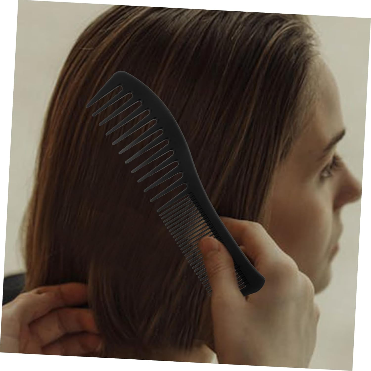 GOOHOCHY 6Pcs Dual Sided Wide Tooth Barber Combs for Men and Women Fish Shaped Grip Detangling and Styling Tools for Blow Drying Heat Resistant Smooth Knot Hair Care image number 5