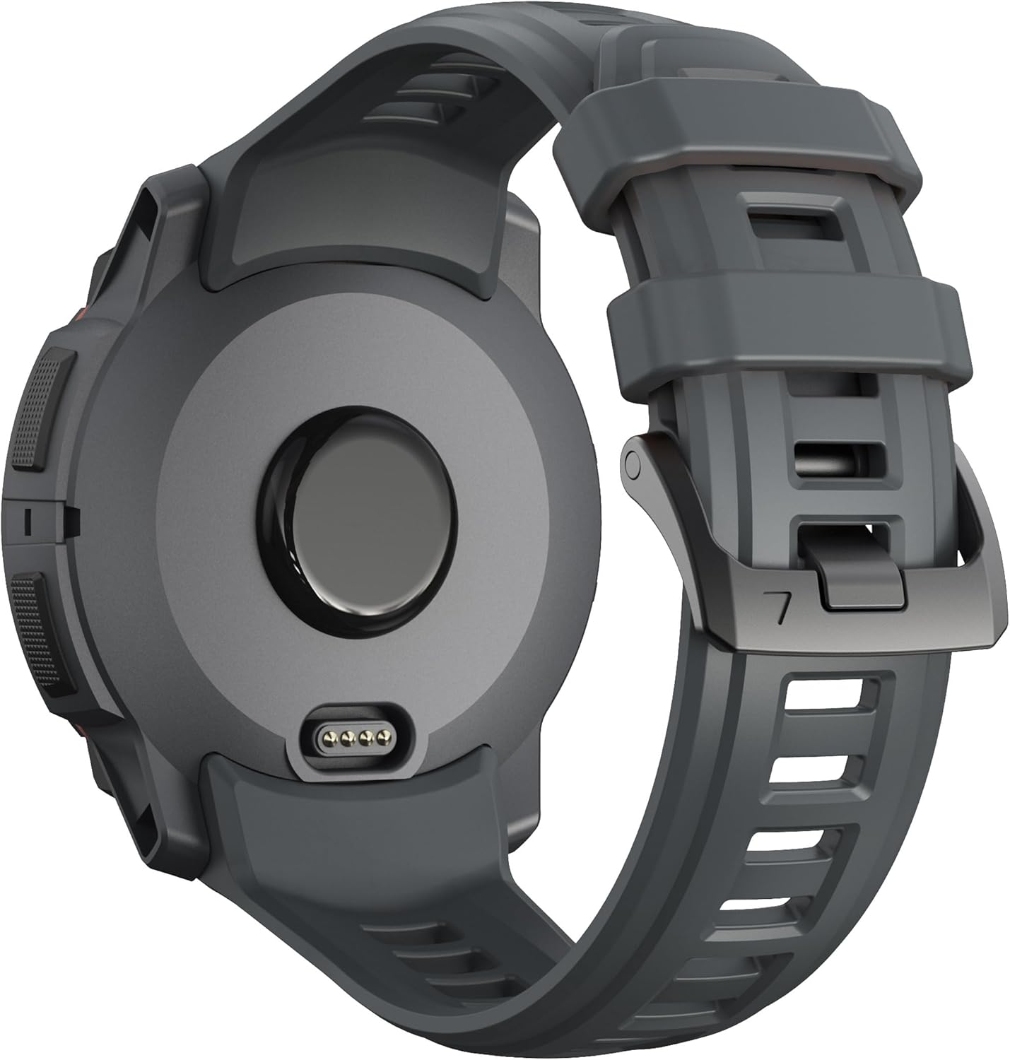 ZZMY Compatible with Garmin Instinct 3 45 Mm Watch Strap Silicone Sport Replacement Strap for Instinct3 Solar 45 Mm Wristband/Instinct 3 Amoled 45 Mm Band with Stainless Steel Buckle - Black image number 6