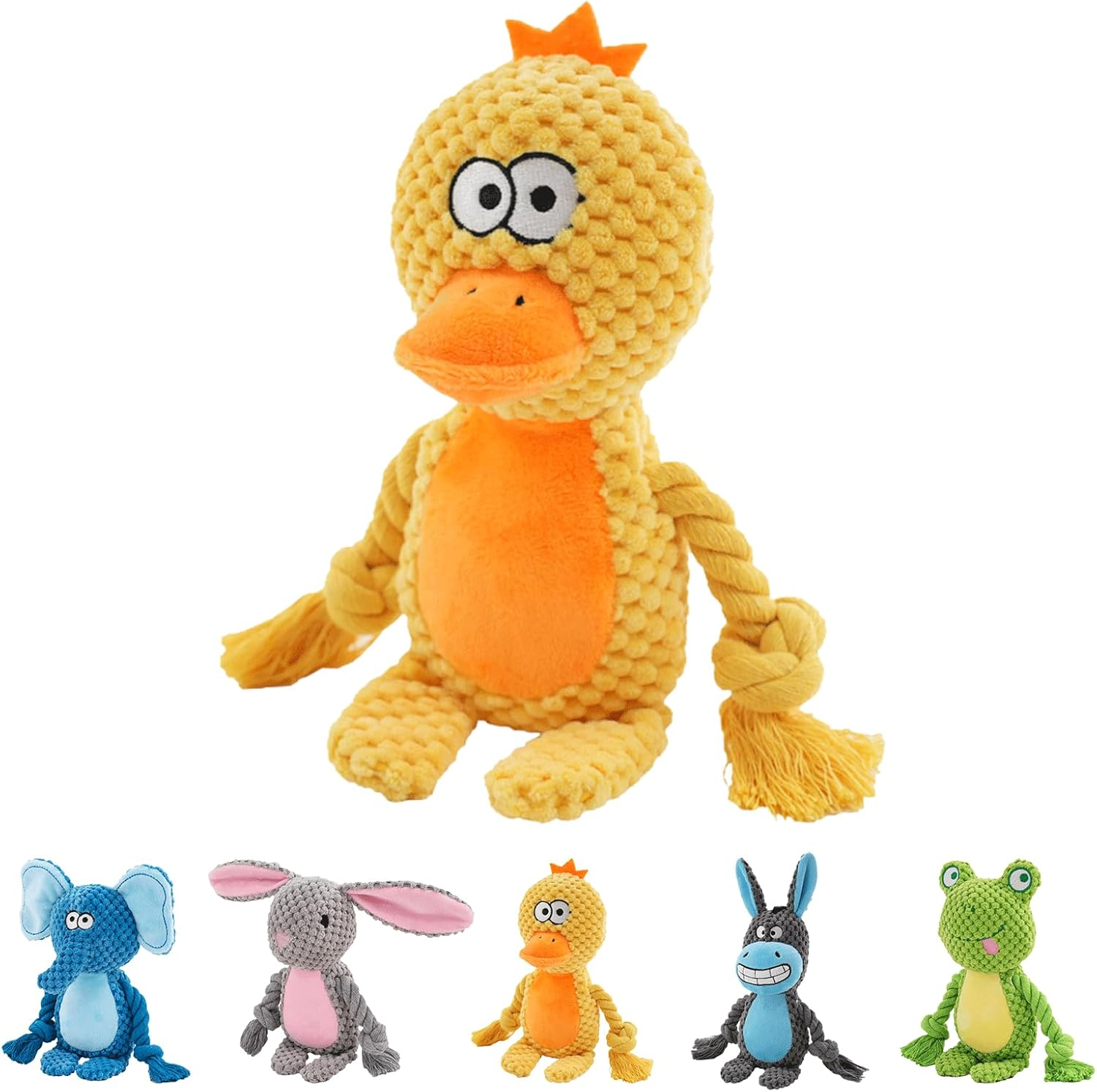 2025 Plush Dog Toy - Squeaky & Indestructible Chew Toy for Small Medium Dogs, Interactive Soft Stuffed Toy, Washable & Lightweight for Puppies (Duck) image number 5