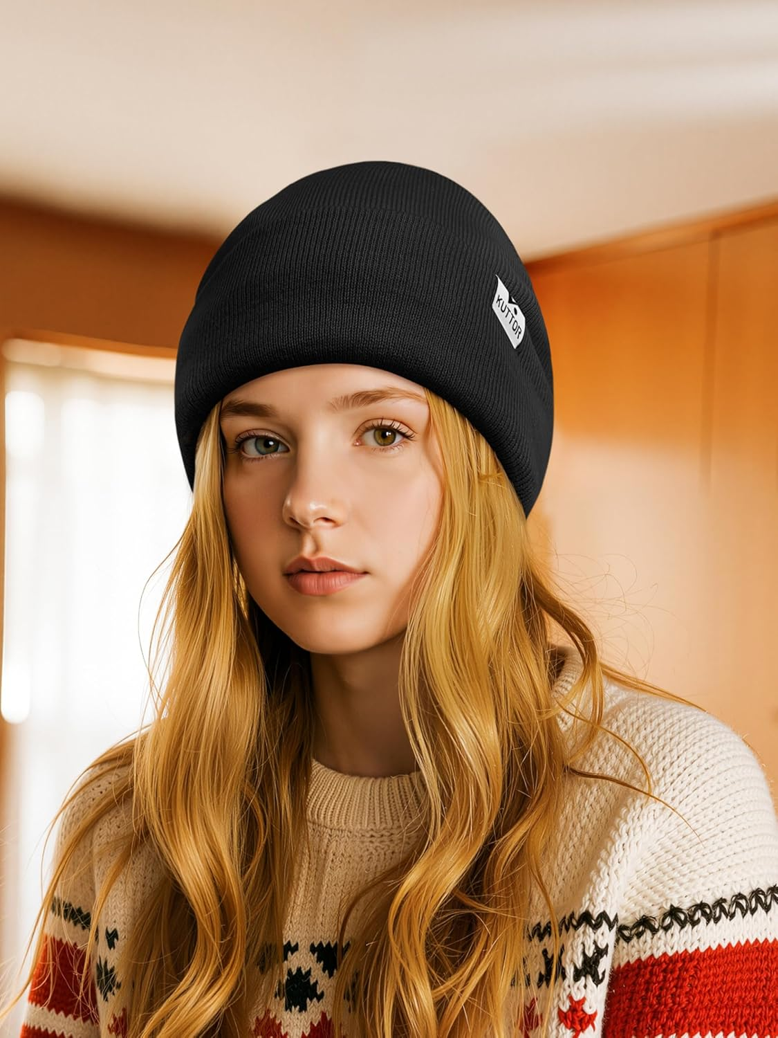 KUTTOR 3 Pack Satin Lined Beanie for Women Men Winter Slouchy Cap Adult Soft Knit Hat with Satin Lining One Size Fits Most image number 6