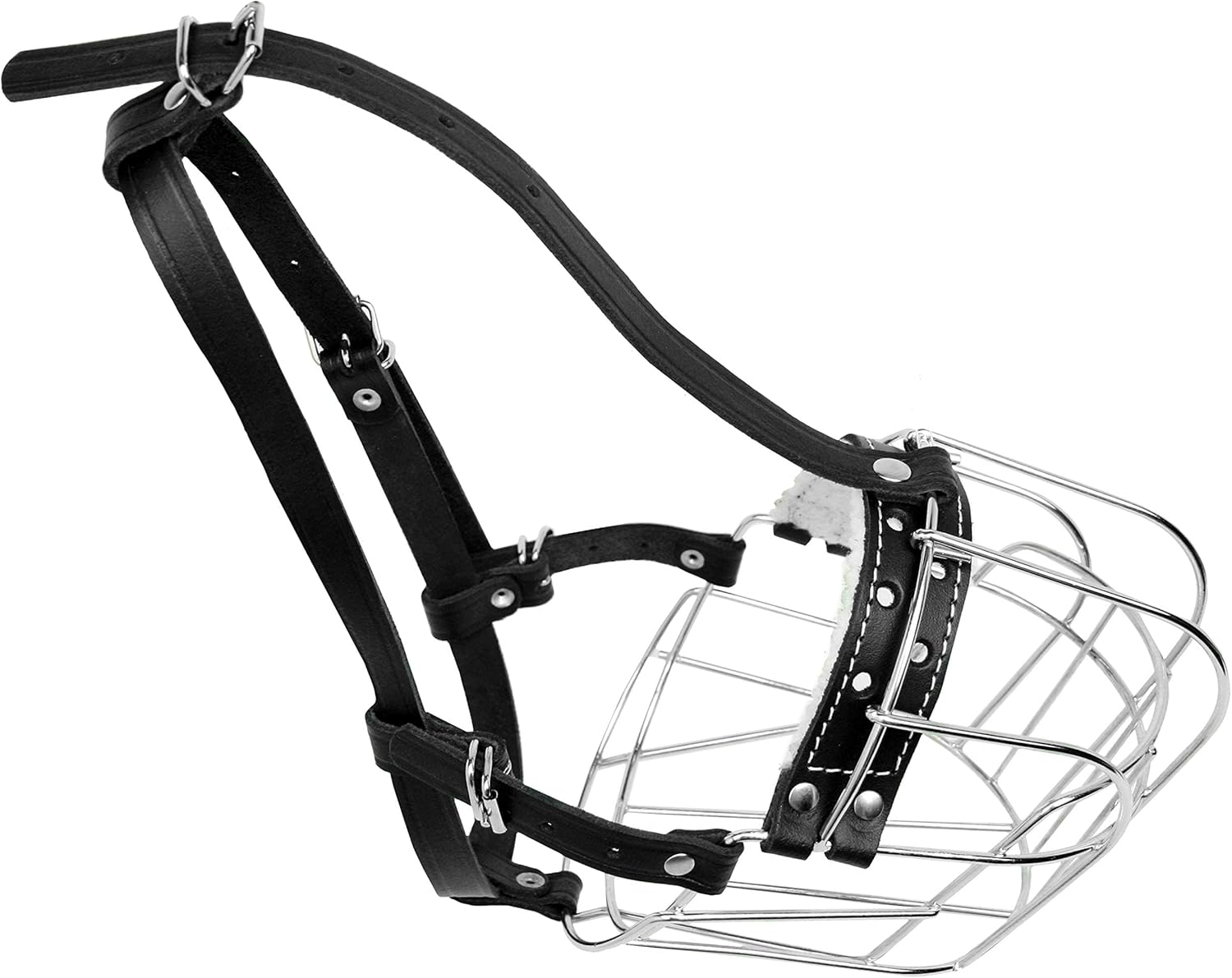 Petristor Metal Muzzles for Dog Rottweiler № 2 Wire Basket Adjustable Leather Straps Leather Adjustable the Circumference Is 10.2-14.5 in Length 2.7 3.5 image number 1