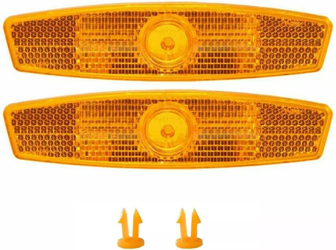 TDR 2PCS Bicycle Reflector Wheel Spoke Reflecting Warning Device Yellow Clip Mount Cycling Visibility Parts Accessories Road MTB Bike Night Riding Equipment image number 3