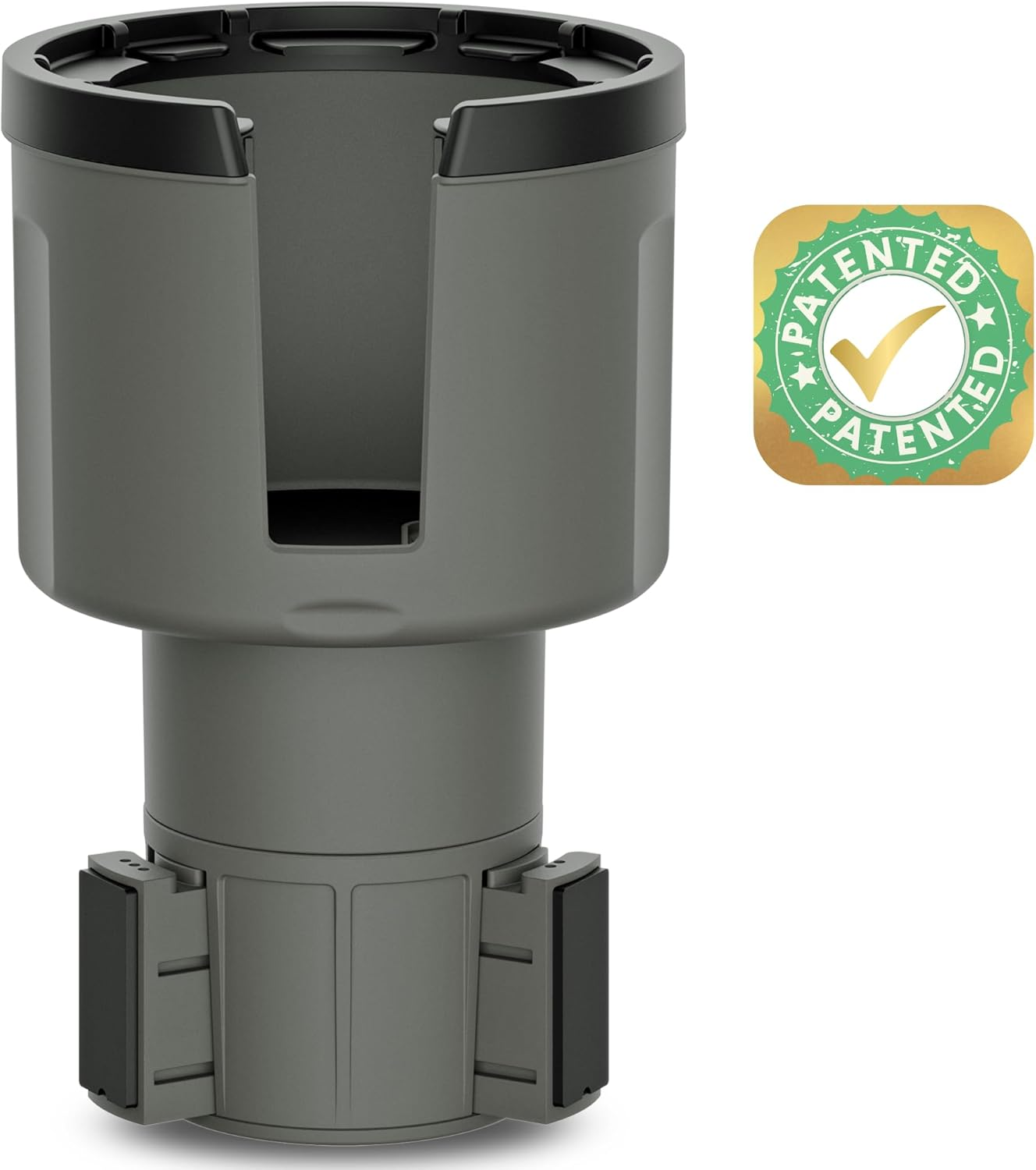 Swigzy Car Cup Holder Expander Adapter (Adjustable) - Holds Hydro Flask, Yeti, Nalgene, Large 32/40 Oz. Bottles & Big Drinks - Gray