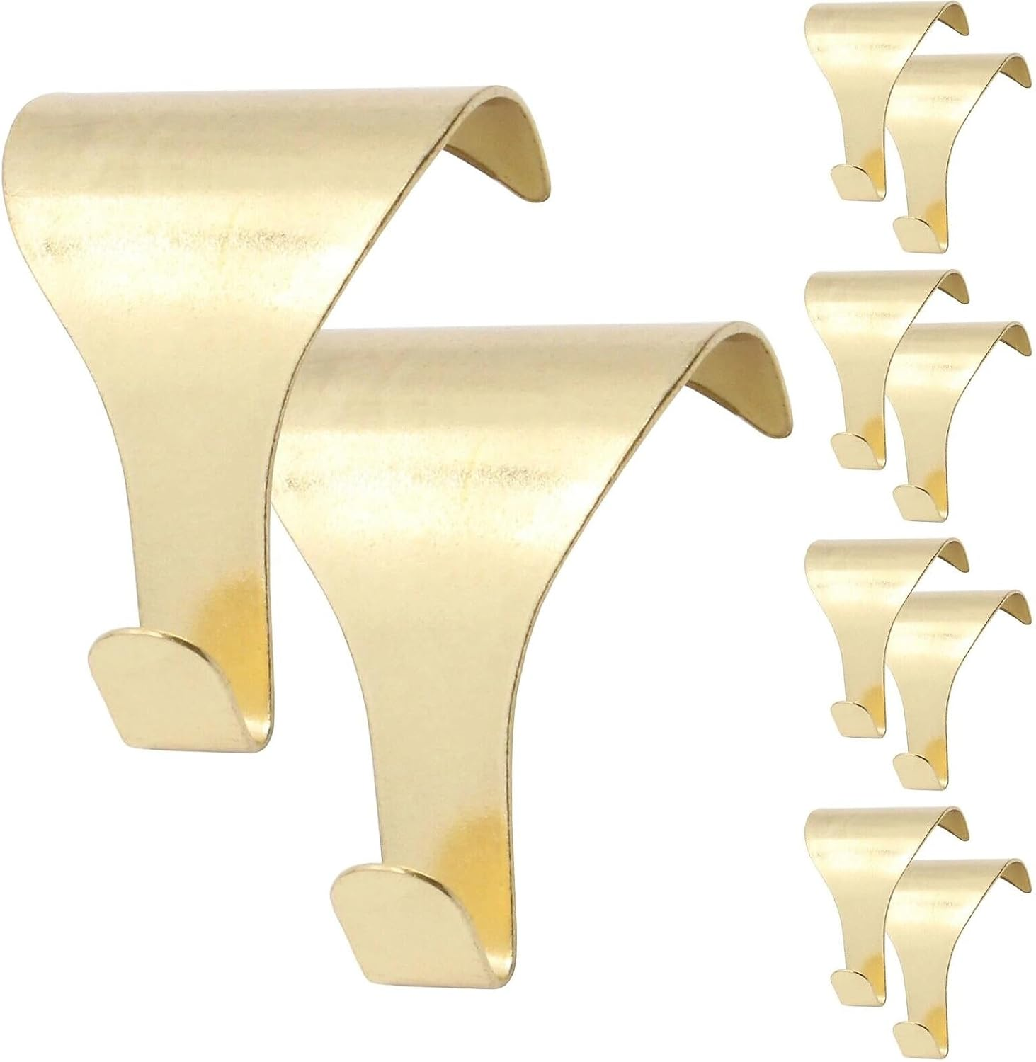 Merriway BH04788 (10 Pcs) EB Brass Plated Picture Rail Hanging Moulding Hooks - Pack of 10 Pieces, Yellow