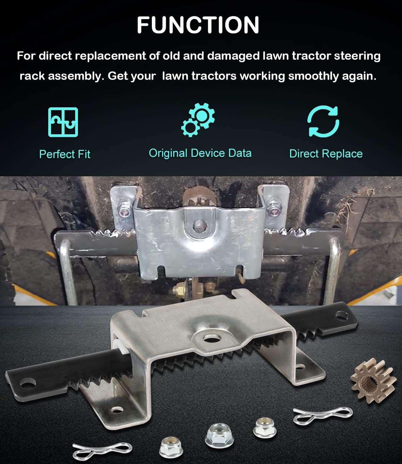 753-11064B CR12 Steering Service Kit Lawn Mower Steering Rack Kit for Cub Cadet CC30 CC30H CC30E Hydro Mini Riders/Mtd Columbia CR30/ Craftsman R1000 Lawn Tractor Lawn Mower