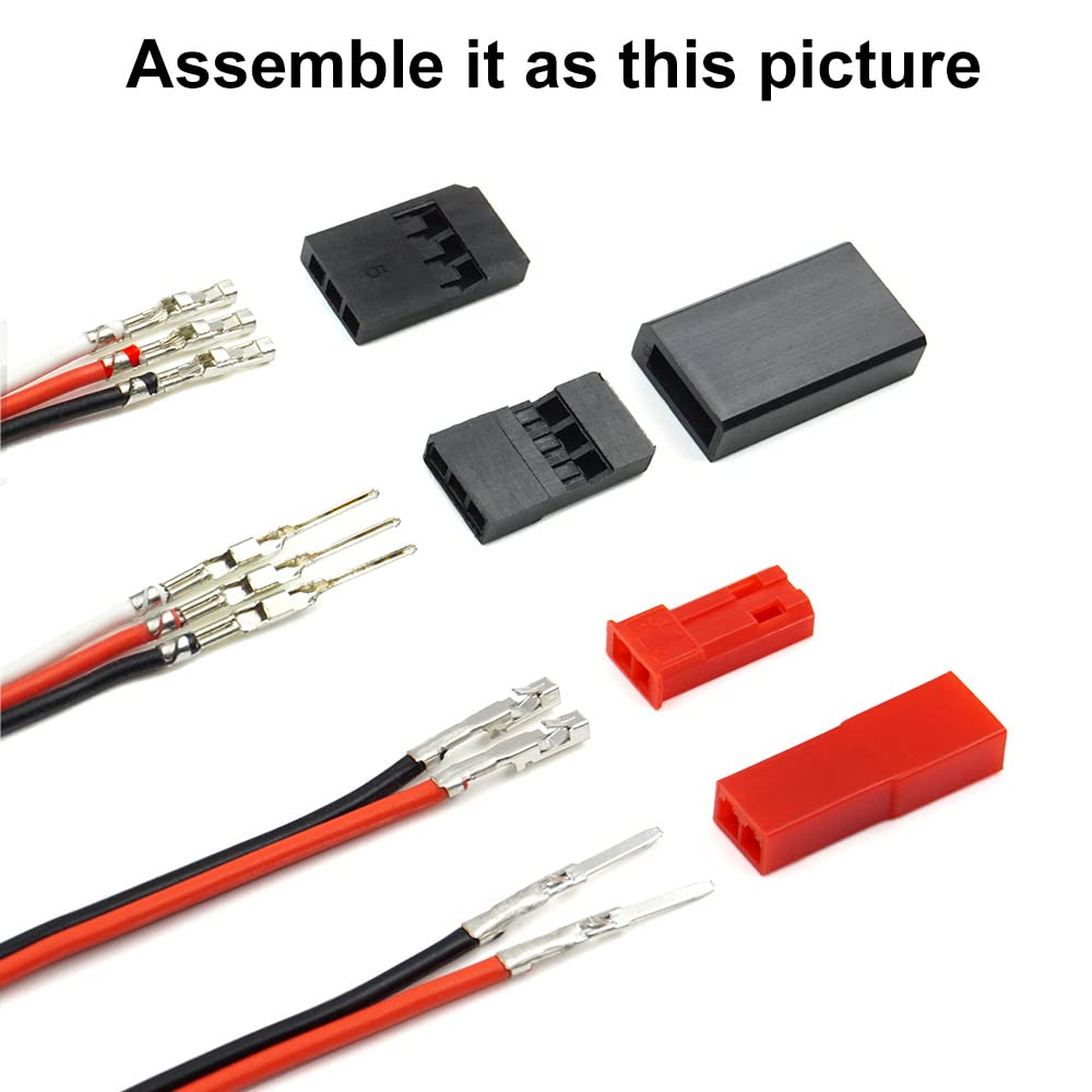 40 Sets Servo Plug Male Female Connector Crimp Pin Cable Kit Compatible JST SYP Futaba for Hitec Spektrum RC image number 2
