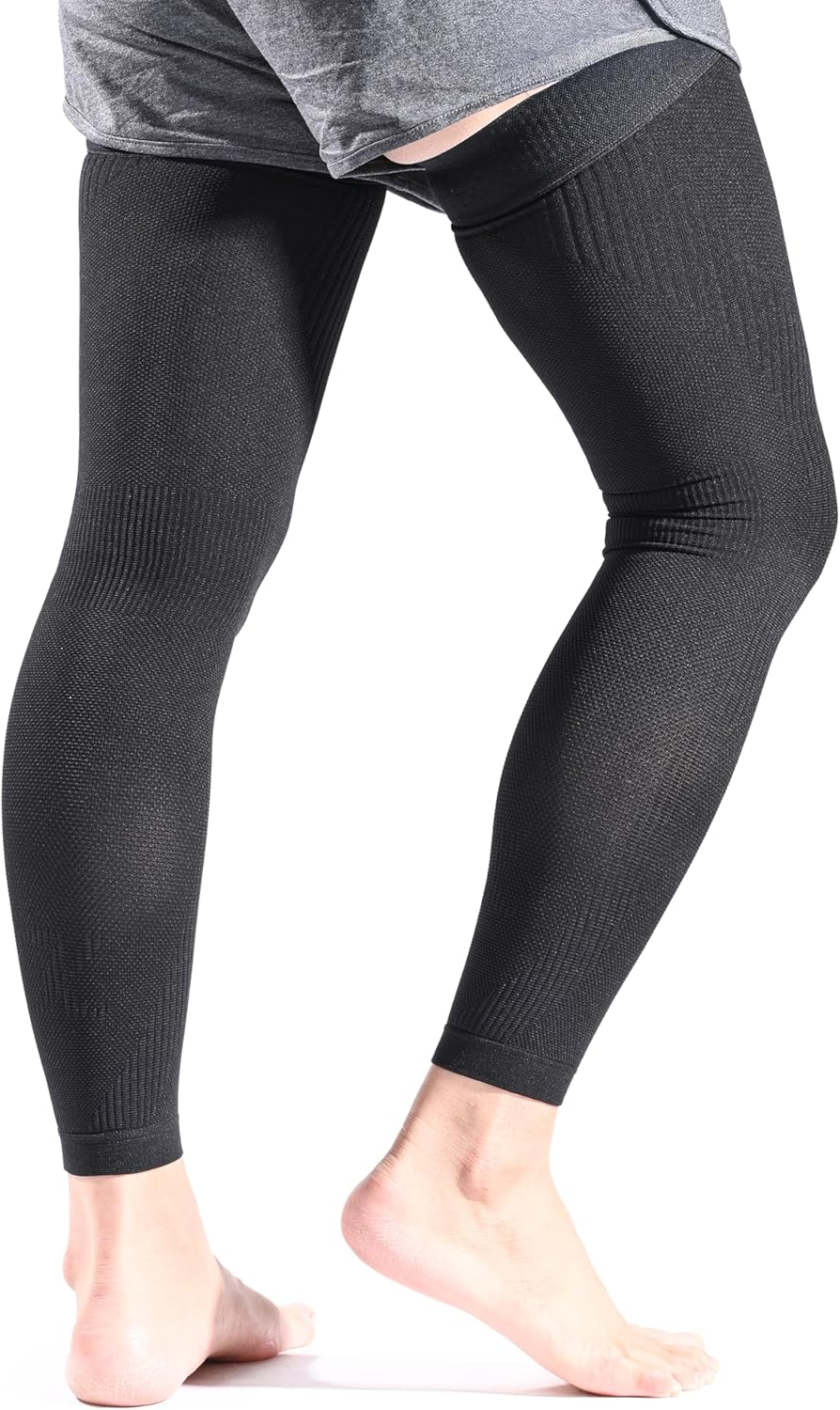 KEKING Full Leg Compression Sleeves, Unisex, Thigh High Compression Stocking 20-30Mmhg Graduated Support for Thigh Calf Knee image number 5