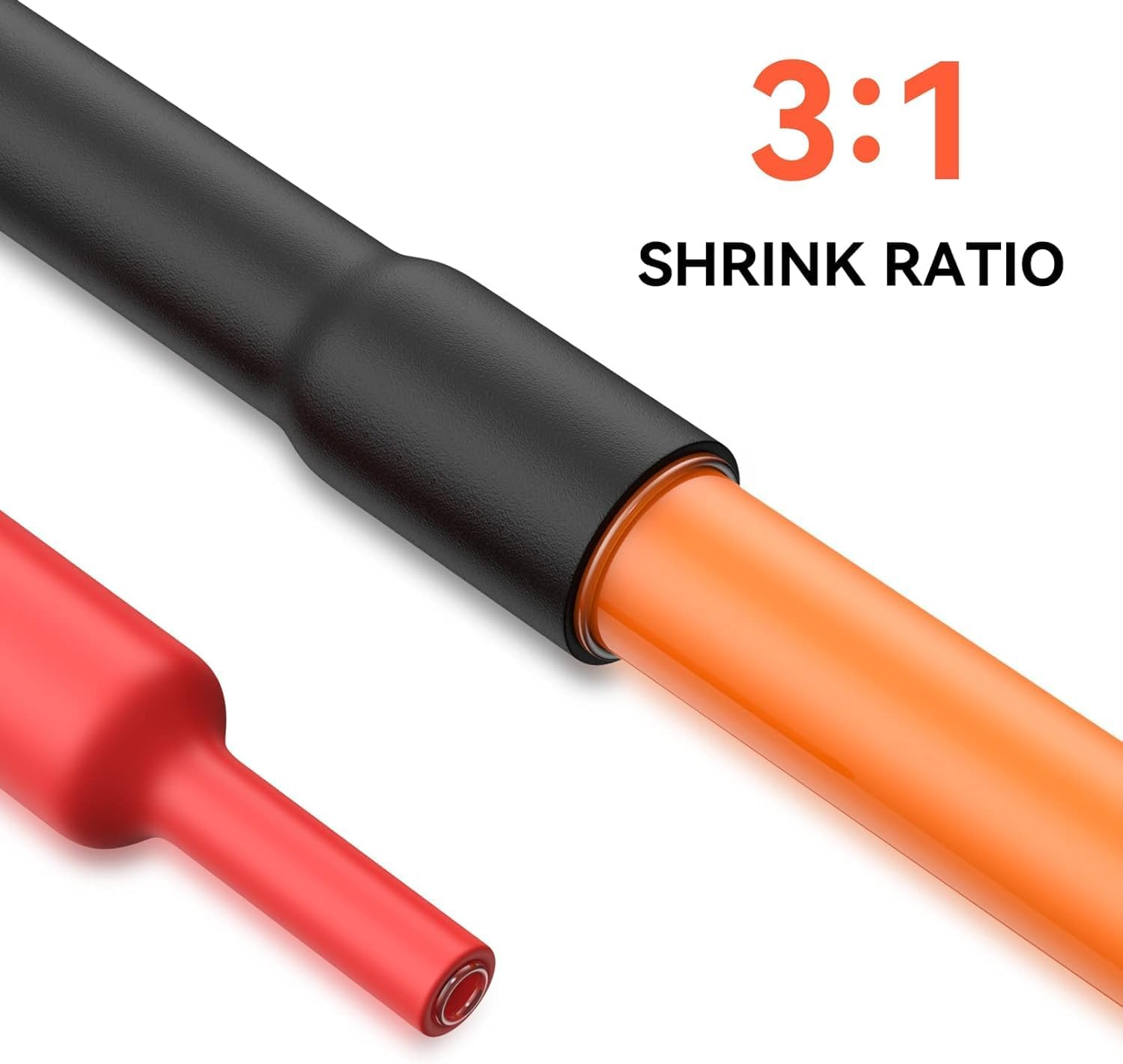 400 Pcs Heat Shrink Tubing Kit, 3:1 Ratio Heat Shrink Wrap Tubing Kit, Electrical Insulation Cable Sleeve,7 Sizes Cable Wire Heat Shrink Tub for Home and Industrial image number 1