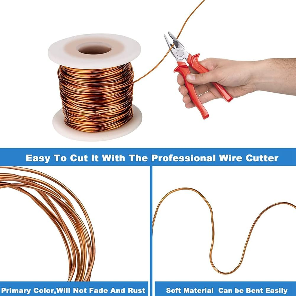 Veumoie Copper Wire for Gardening, 16 Gauge/ 1.3 Mm Diameter,127 Feet / 39M, 1 Pound Spool image number 5