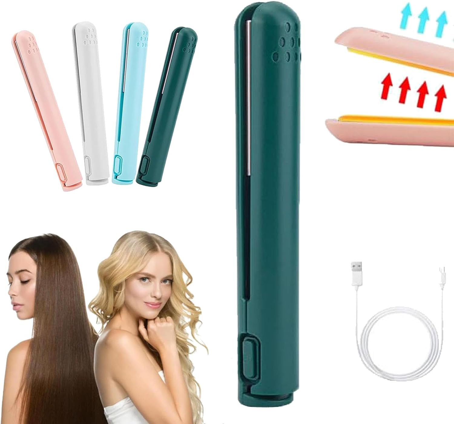 Portrait Mini Dual-Purpose Curling Iron - 1/2 Inch Ceramic Hair Curler, Travel Curling Wand (D) image number 5